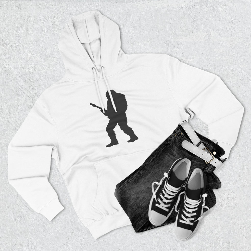 Rock 'n' Roll Sasquatch Fleece Hoodie | Music Lover Gift, Cozy Sweatshirt, Concert Outfit, Gift for Musicians, Casual Wear