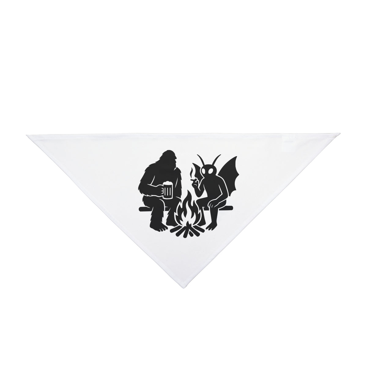 Bigfoot Mothman Campfire Pet Bandana | Cryptid Camping Design