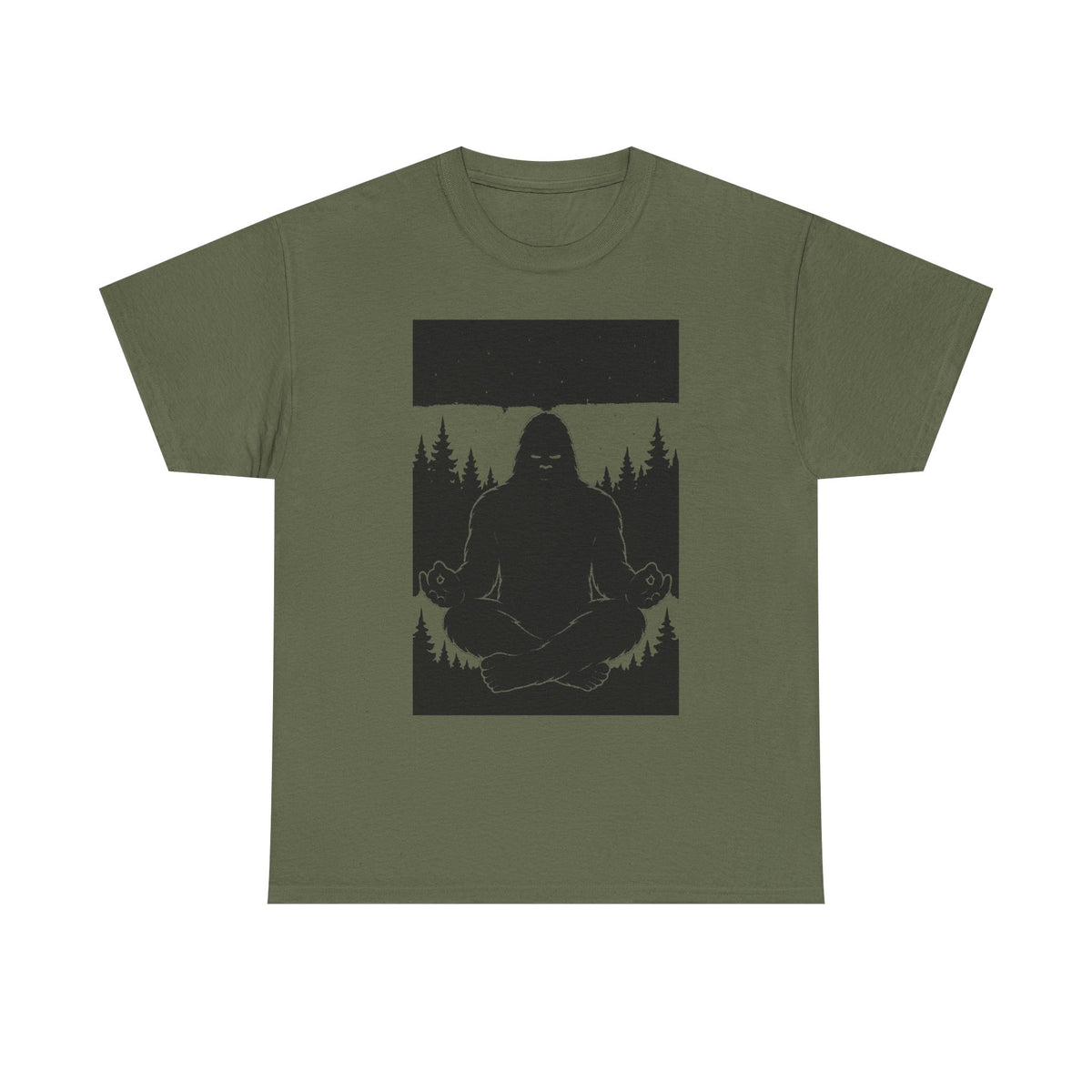 Bigfoot Meditating Tee, Unisex Heavy Cotton Tee, Nature Lovers Shirt, Gift for Outdoor Enthusiasts, Wilderness Exploration Wear, [...]