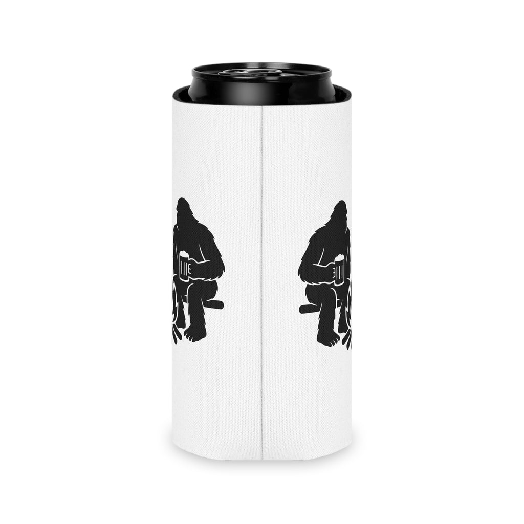 Cryptid Can Cooler - Bigfoot & Mothman Coozie - Sasquatch Beer Sleeve - Funny Cryptid Gift for Campfire or BBQ