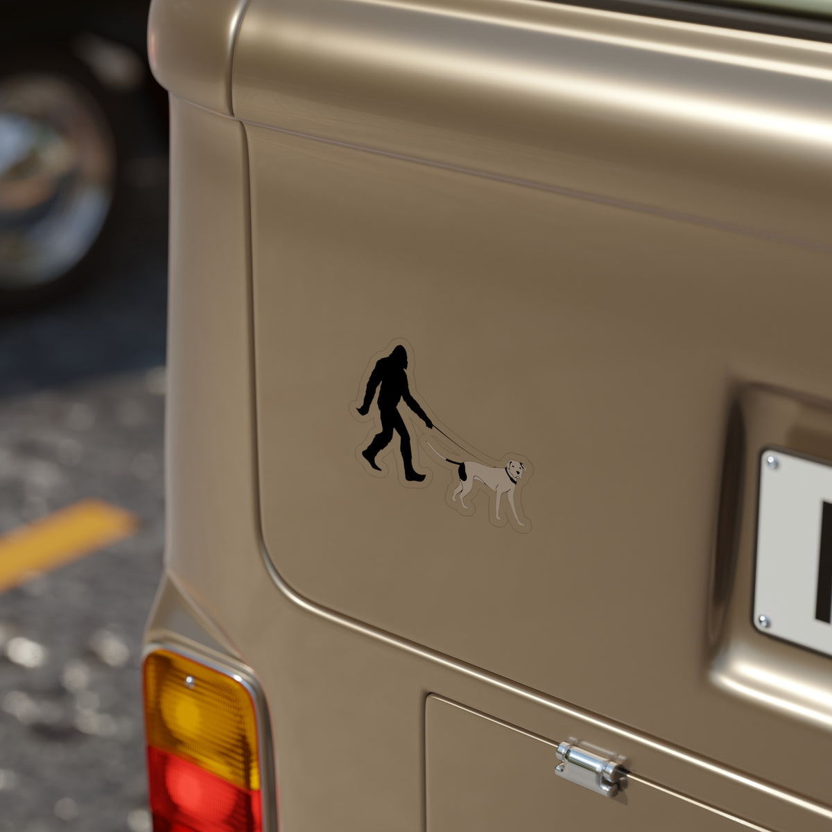 Sasquatch Dog Walker Stickers, Funny Car Decal, Nature Lover Gift, Hiking and Camping Decor, Yeti Sticker for Dog Owners, Unique Wall Art