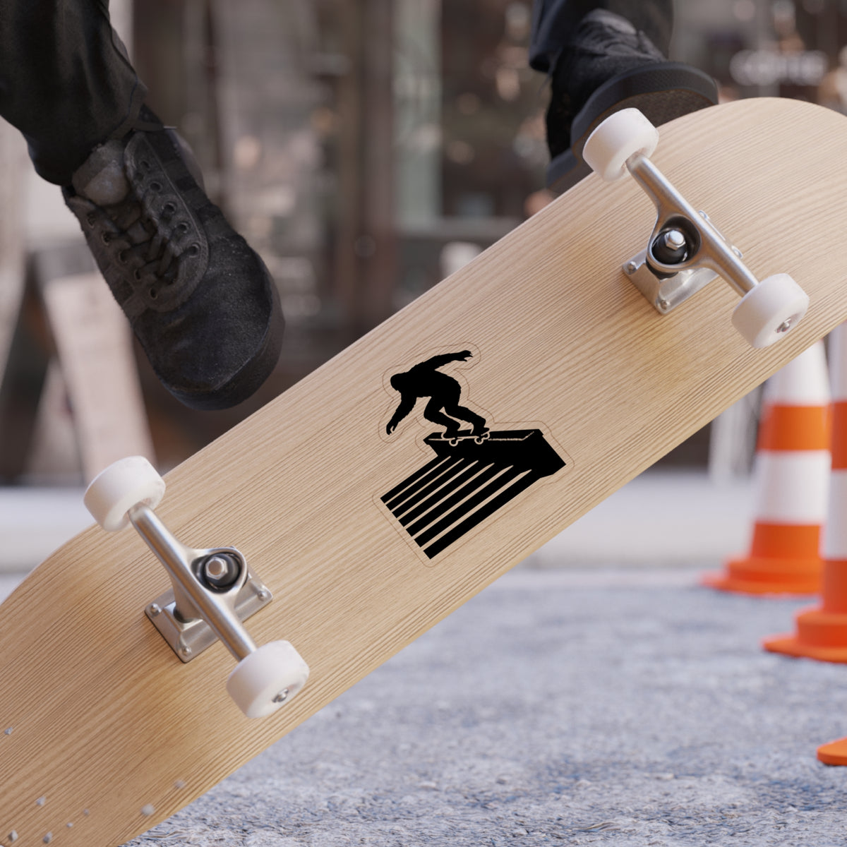 Sasquatch Hubba Skateboarding Sticker, Transparent Die-Cut, Perfect for Cars, Laptops, and Skateboards
