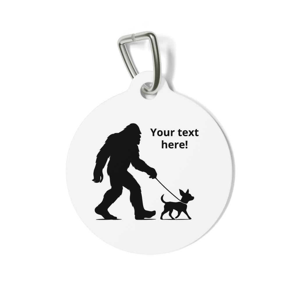 Bigfoot Walking Chihuahua | | Dog Pet Tag | Custom Text Engraved
