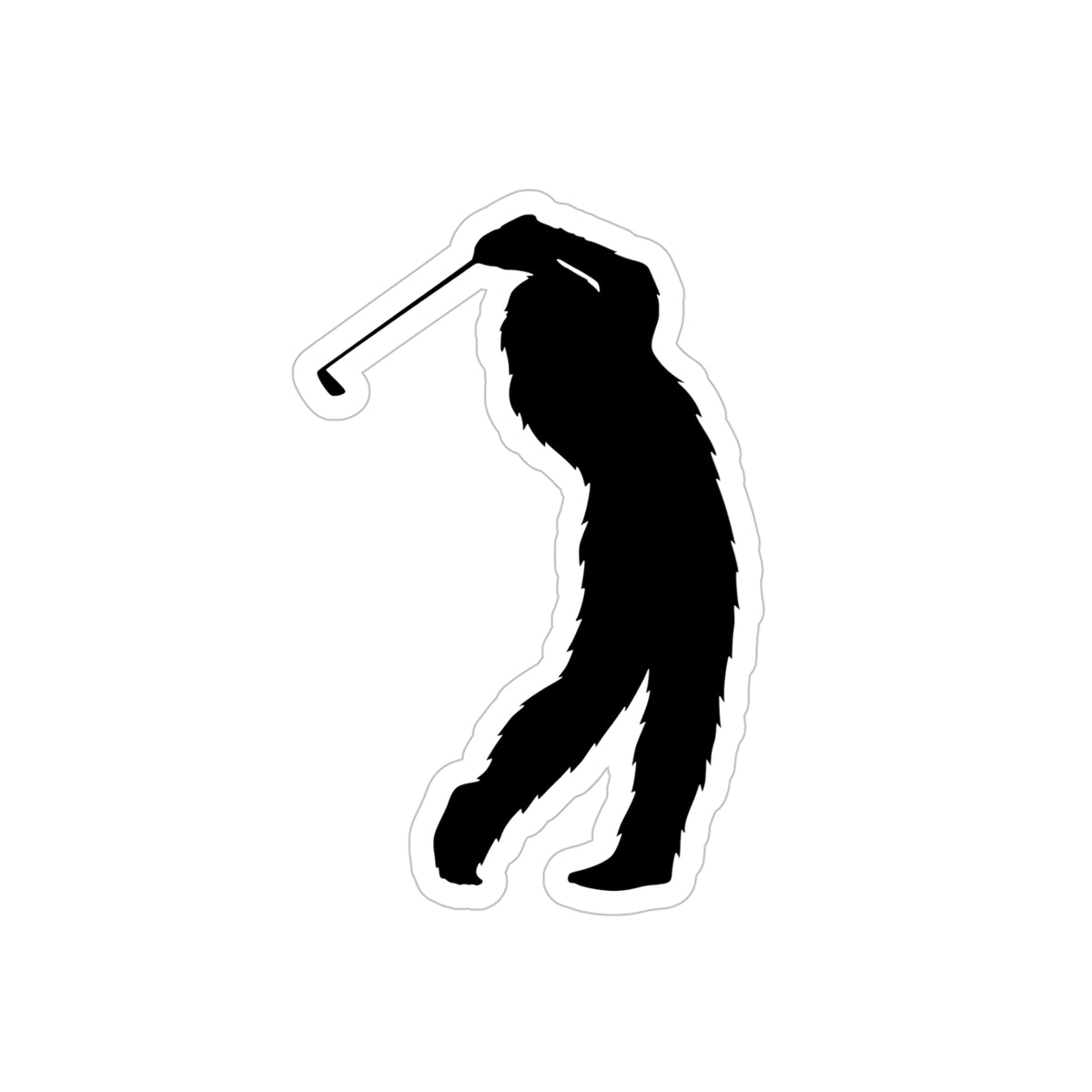 Sasquatch Golf Die-Cut Sticker, Transparent Outdoor Sticker for Car and Laptop, Funny Golf Gift for Golfer, Outdoor Enthusiast Decal