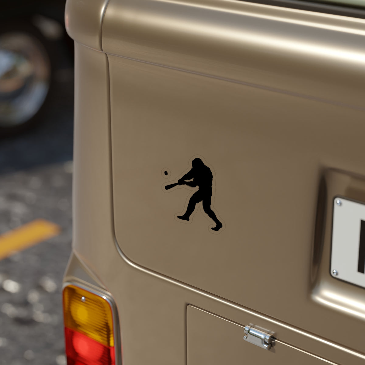 Bigfoot Home Run Baseball Die-Cut Sticker, Outdoor Car Decal, Playful Vinyl, Fun Gift for Sports Lovers, Humor Sticker for Water Bottles