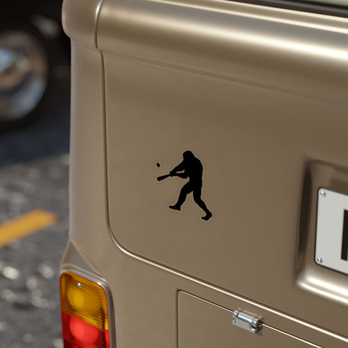 Bigfoot Home Run Baseball Die-Cut Sticker, Outdoor Car Decal, Playful Vinyl, Fun Gift for Sports Lovers, Humor Sticker for Water Bottles
