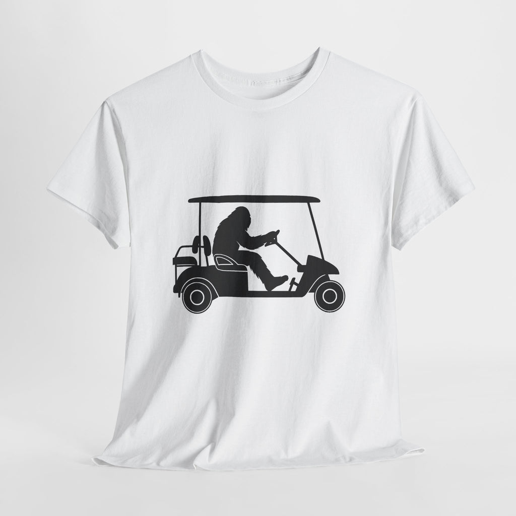 Bigfoot Golf Cart Fun Unisex Tee, Humor Tee, Golf Lover Shirt, Gift for Golfers, Relaxed Casual Wear