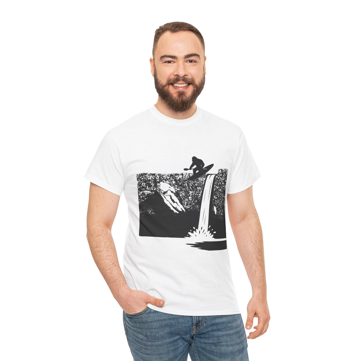 Send It Sasquatch Unisex Heavy Cotton Tee, kayak t-shirt, outdoorsman wear