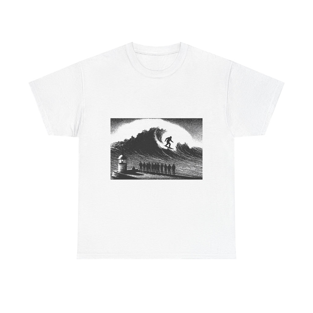 Sasquatch Nazaré Big Wave Surf Unisex Heavy Cotton Tee
