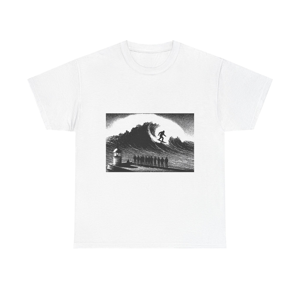 Sasquatch Nazaré Big Wave Surf Unisex Heavy Cotton Tee