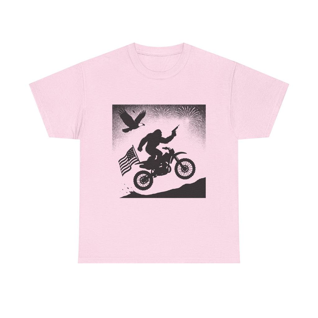 American Sasquatch Unisex Heavy Cotton Tee | Motorcycle Tee, Patriotic Clothing