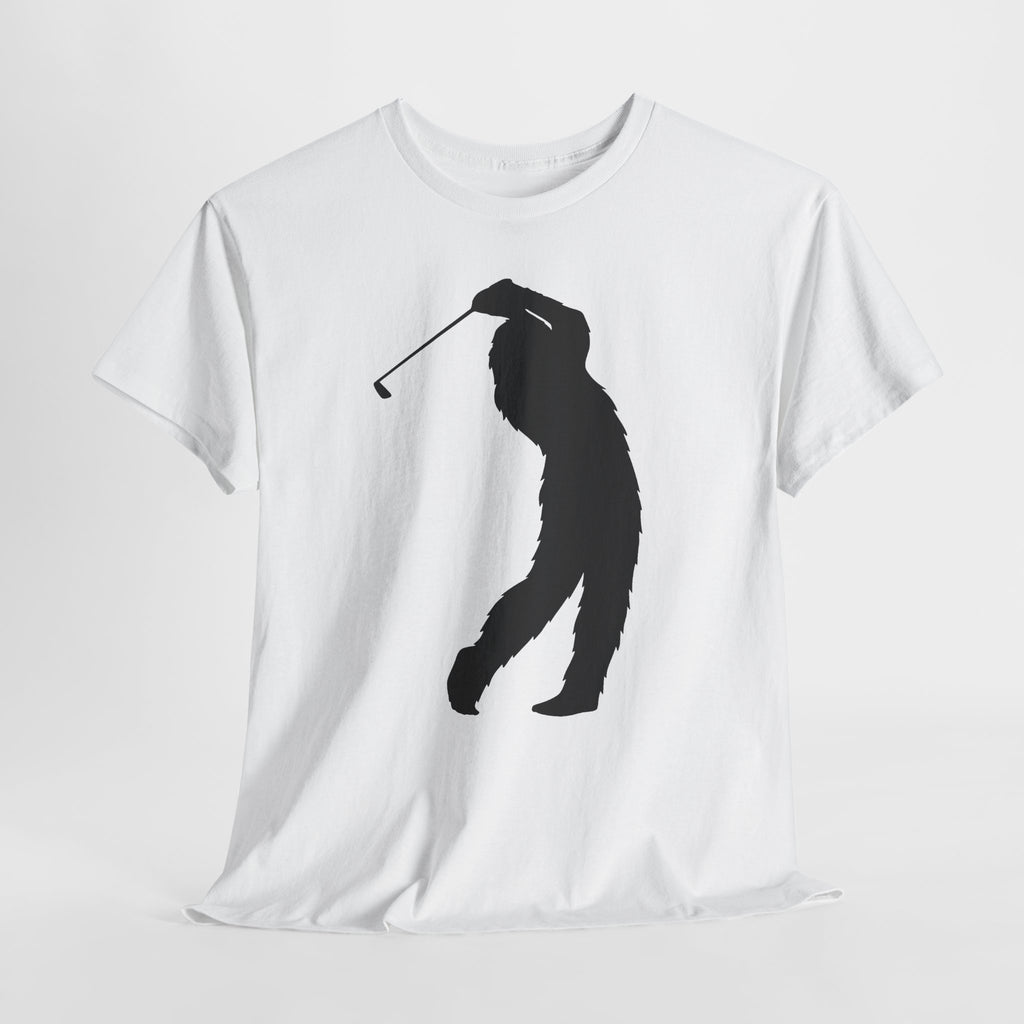 Sasquatch Golf Swing Silhouette Unisex Heavy Cotton Tee, Perfect for Golfers, Sports Lovers, Casual Wear, Gift for Him/Her, Everyday Comfort