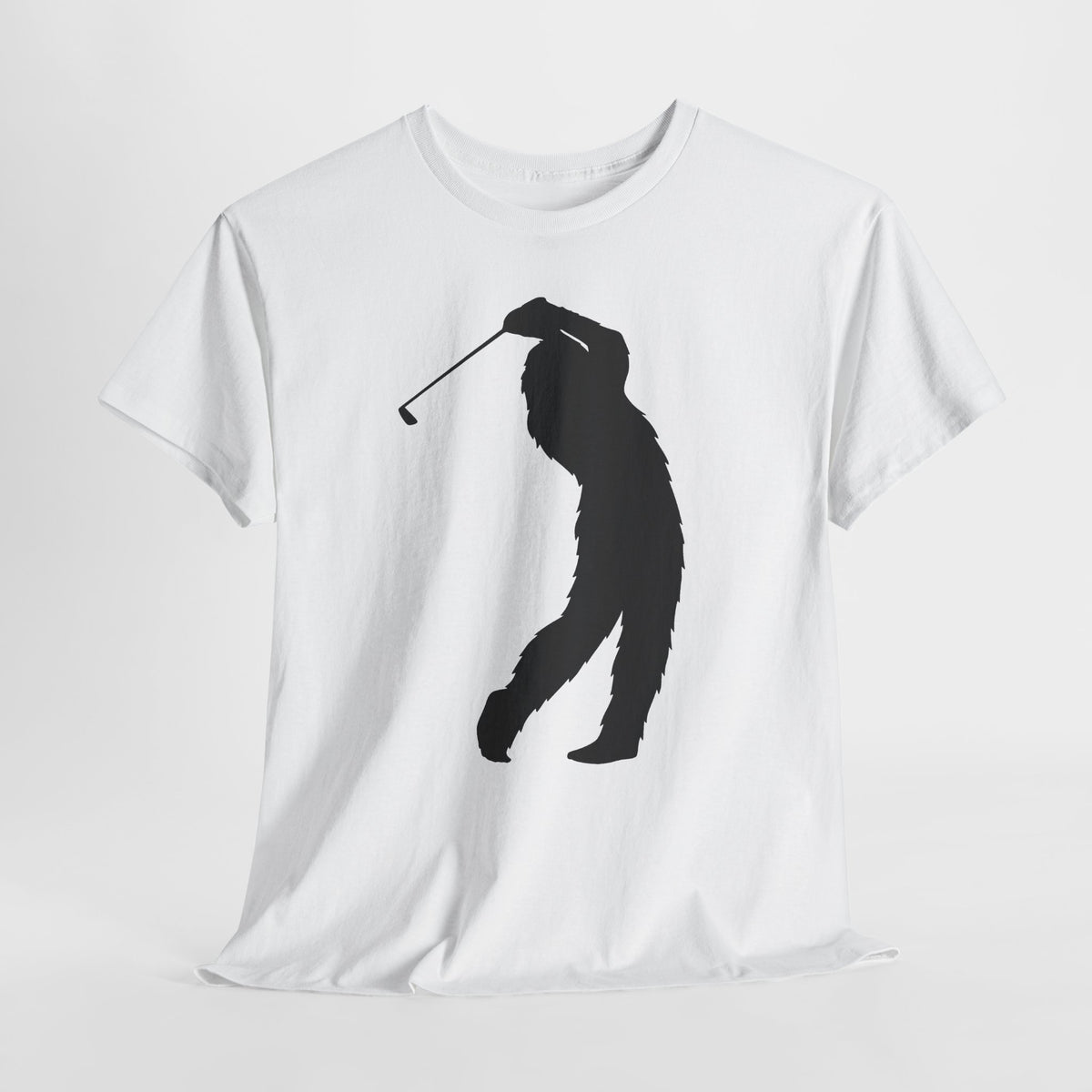 Sasquatch Golf Swing Silhouette Unisex Heavy Cotton Tee, Perfect for Golfers, Sports Lovers, Casual Wear, Gift for Him/Her, Everyday Comfort