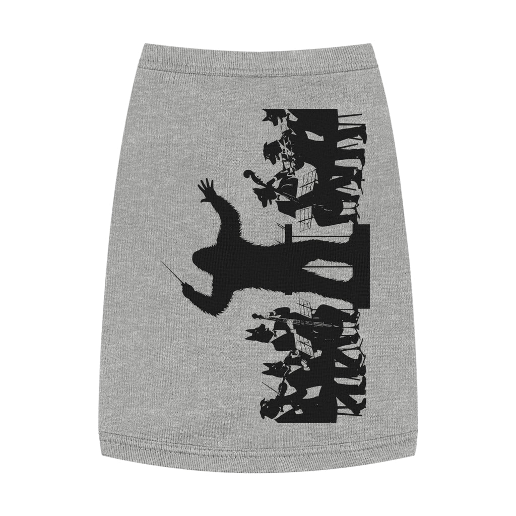 Bigfoot Conducting Dogman Orchestra Silhouette Pet Tank Top | Cryptid Dog Shirt, Gothic Puppy Tee