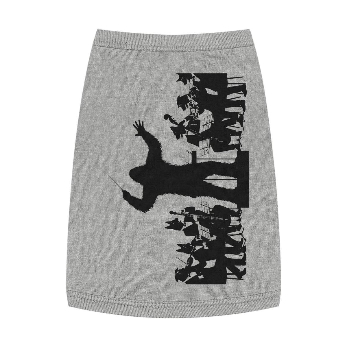 Bigfoot Conducting Dogman Orchestra Silhouette Pet Tank Top | Cryptid Dog Shirt, Gothic Puppy Tee