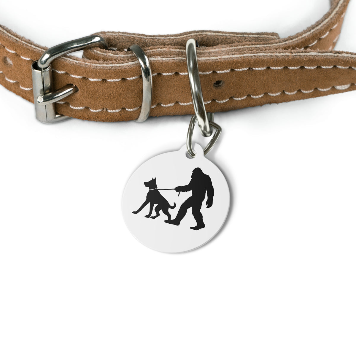 Sasquatch Bigfoot Dog Tag, Bigfoot Pet ID Tag, Custom Pet Name Tag, Unique Dog Accessories, Silhouette Dog Tag, Sasquatch Pet Tag