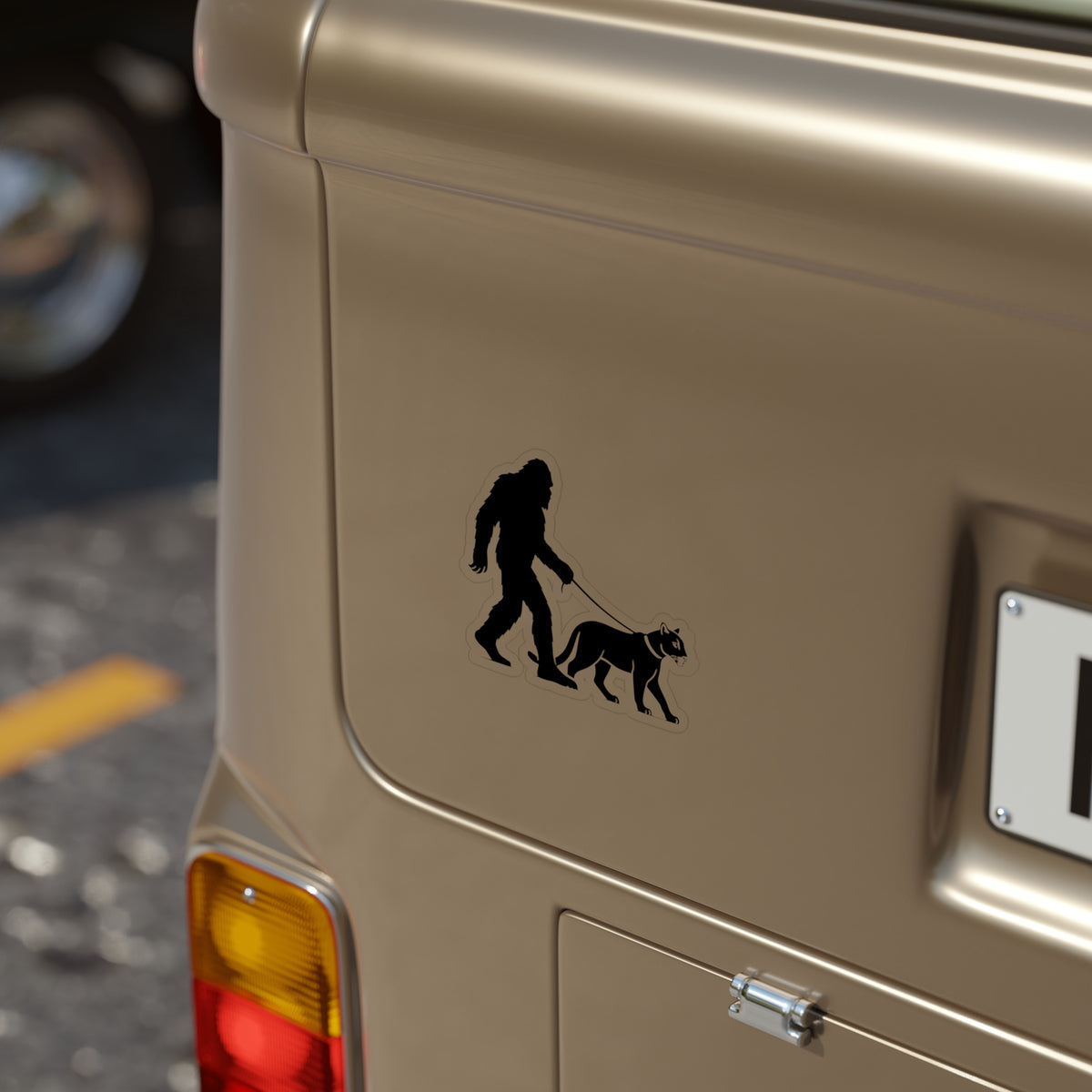 Bigfoot & Cougar Outdoor Sticker, US Park Decor, Adventure Gear, Nature Lover Gift, Car Laptop Decal