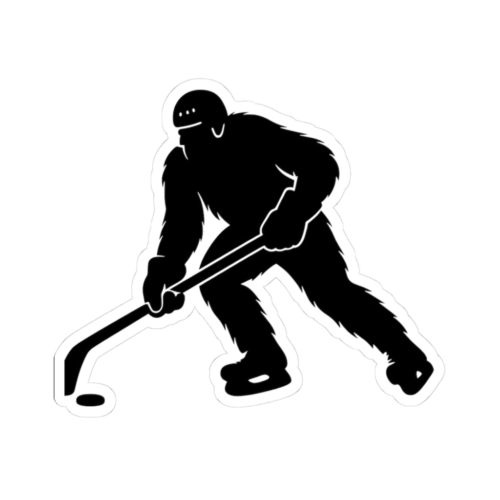 Hockey Squatch Stickers, Whimsical Bigfoot Hockey Decals, Unique Hockey Gifts, Funny Sport Stickers, Playful Laptop Decals