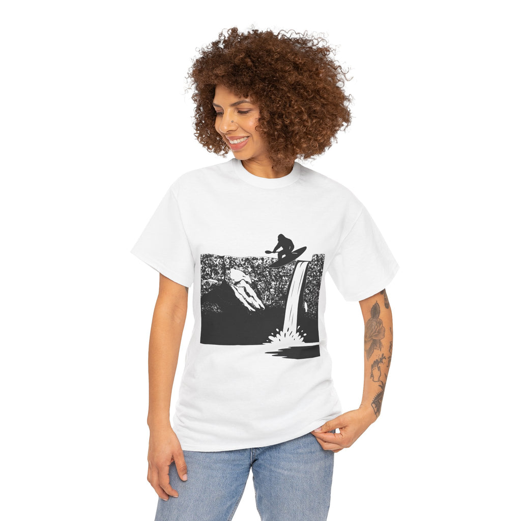 Send It Sasquatch Unisex Heavy Cotton Tee, kayak t-shirt, outdoorsman wear