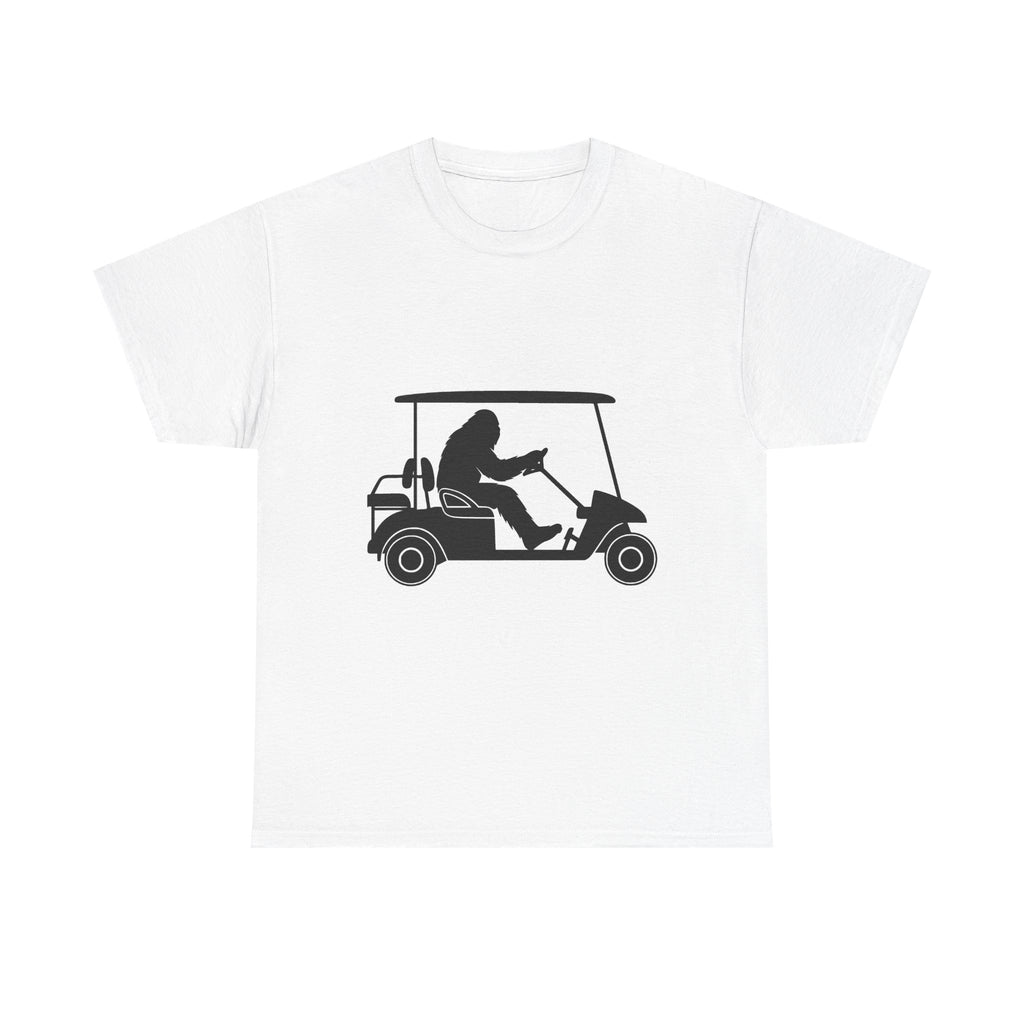 Bigfoot Golf Cart Fun Unisex Tee, Humor Tee, Golf Lover Shirt, Gift for Golfers, Relaxed Casual Wear