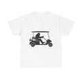 Bigfoot Golf Cart Fun Unisex Tee, Humor Tee, Golf Lover Shirt, Gift for Golfers, Relaxed Casual Wear