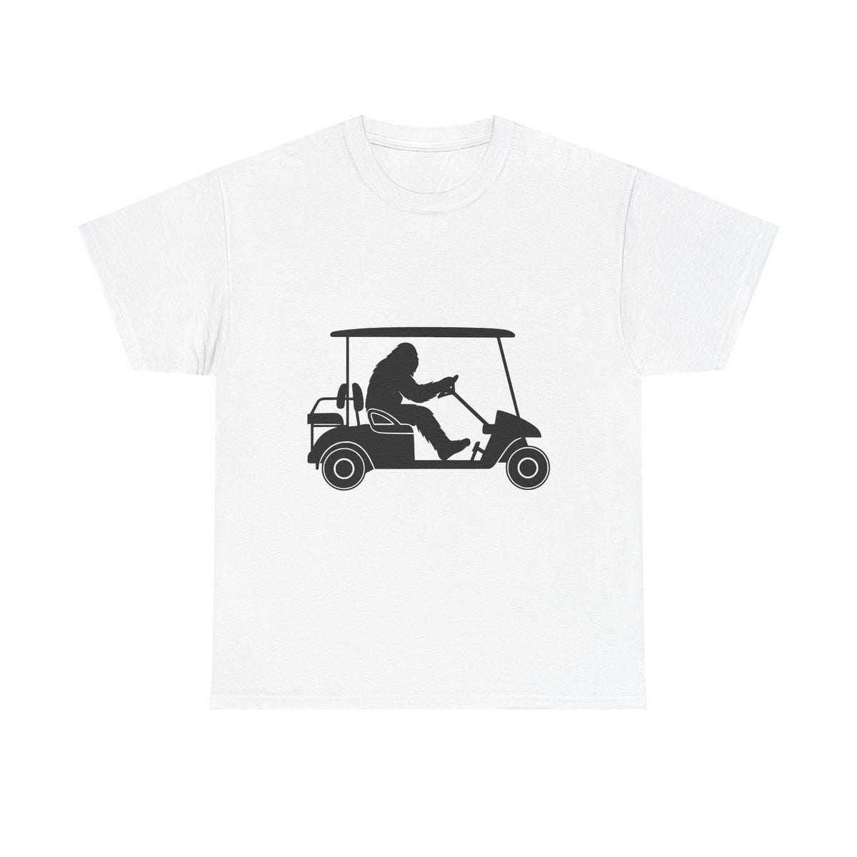 Bigfoot Golf Cart Fun Unisex Tee, Humor Tee, Golf Lover Shirt, Gift for Golfers, Relaxed Casual Wear