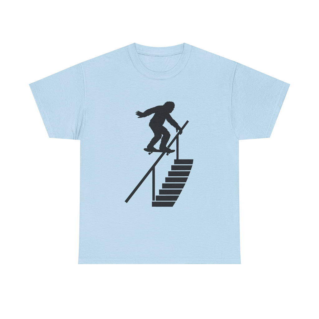 Sasquatch Backside Lipslide Handrail Unisex Heavy Cotton Tee, Skate T-Shirt, Gift for Skateboard Lovers