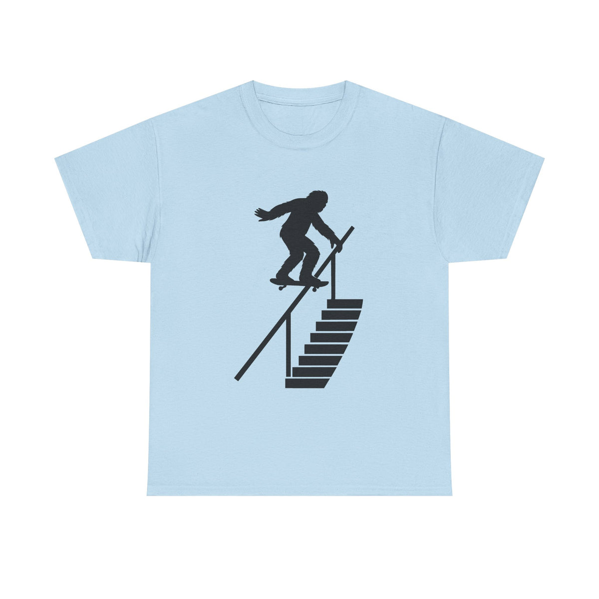 Sasquatch Backside Lipslide Handrail Unisex Heavy Cotton Tee, Skate T-Shirt, Gift for Skateboard Lovers