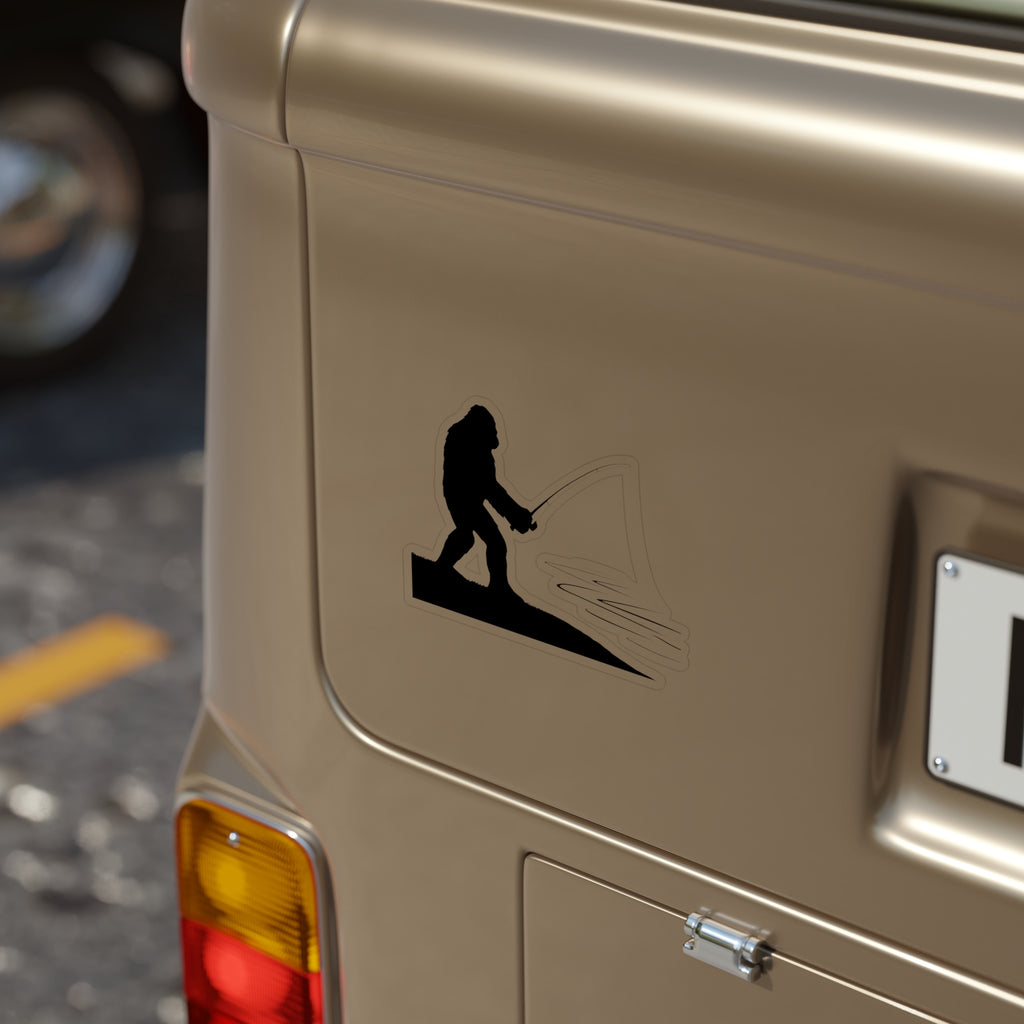 Sasquatch Fishing Die-Cut Outdoor Sticker - Ideal for Adventurers, Outdoor Enthusiasts, and Car Decor, Great for Gifts, Nature Lovers