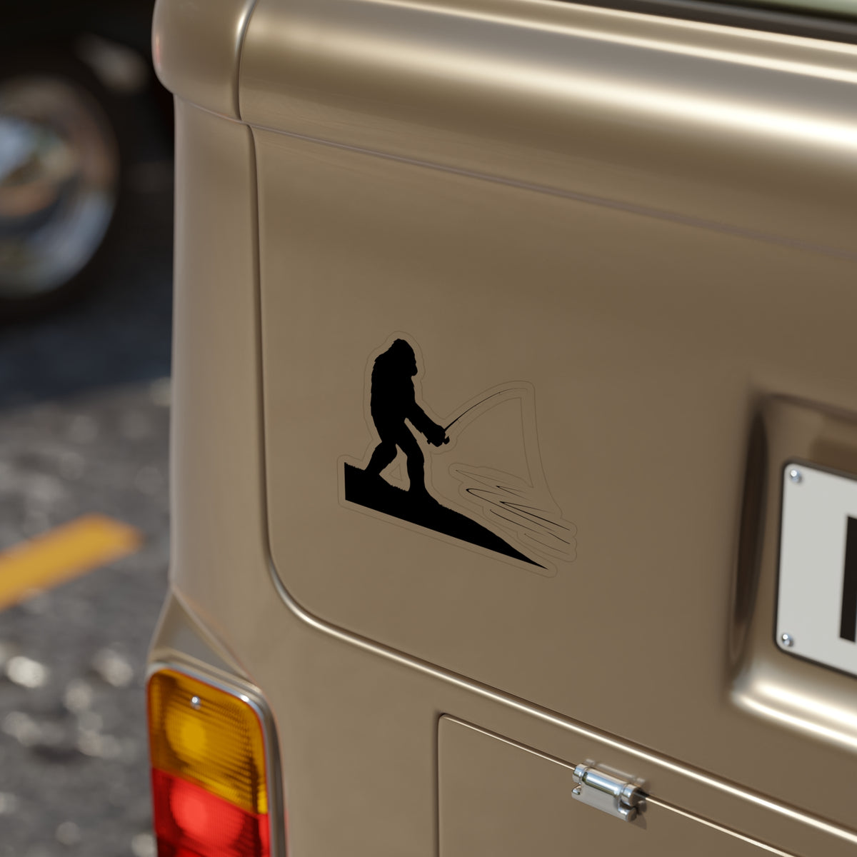Sasquatch Fishing Die-Cut Outdoor Sticker - Ideal for Adventurers, Outdoor Enthusiasts, and Car Decor, Great for Gifts, Nature Lovers