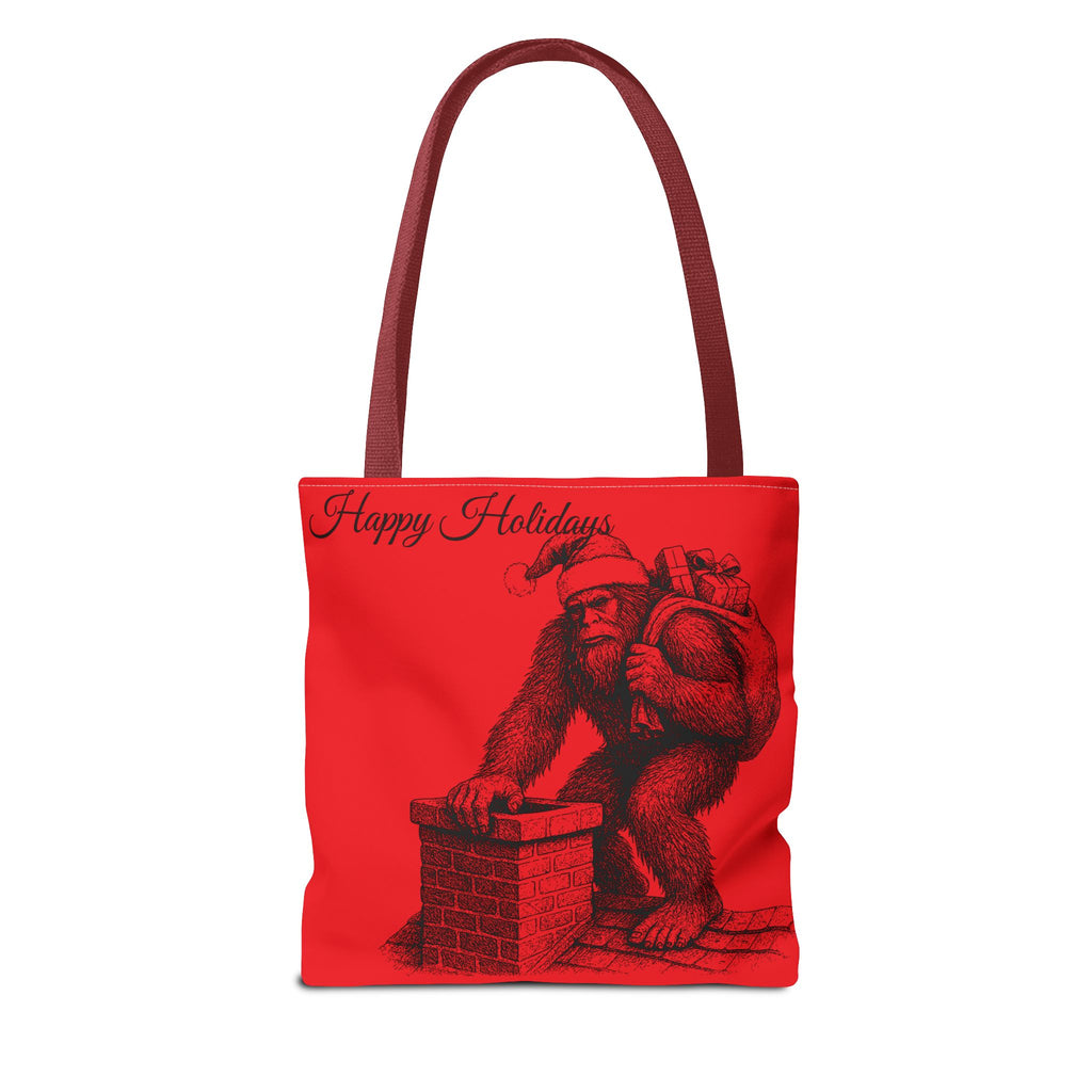Sasquatch Santa "Cryptid Christmas" Tote Bag | Christmas Holiday Print