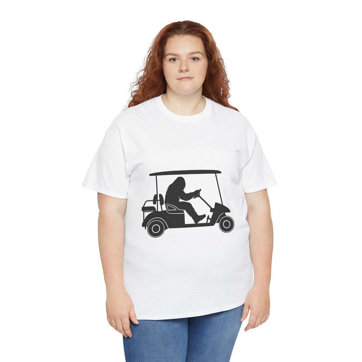 Bigfoot Golf Cart Fun Unisex Tee, Humor Tee, Golf Lover Shirt, Gift for Golfers, Relaxed Casual Wear