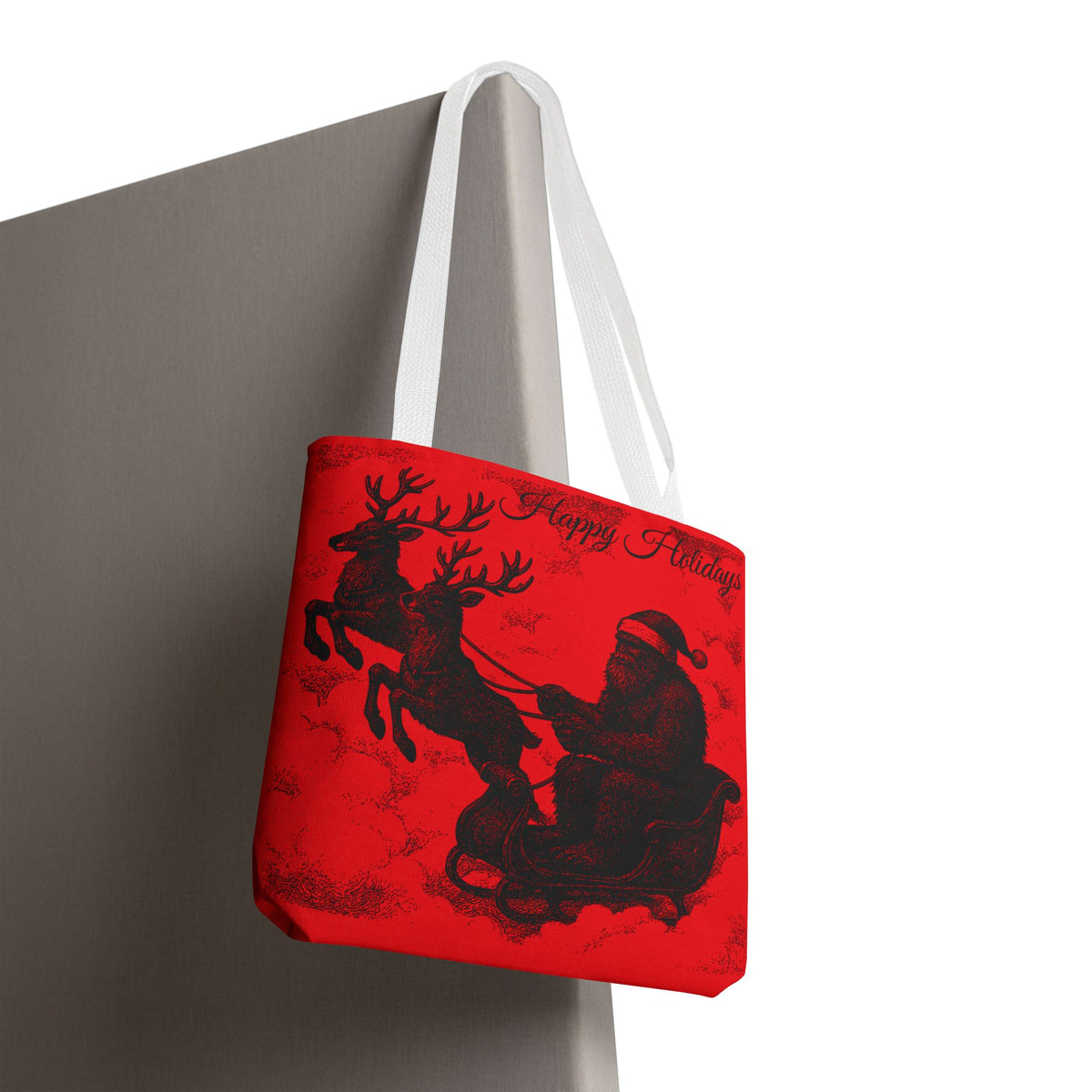 Sasquatch Santa "Cryptid Christmas" Tote Bag | Christmas Holiday Print