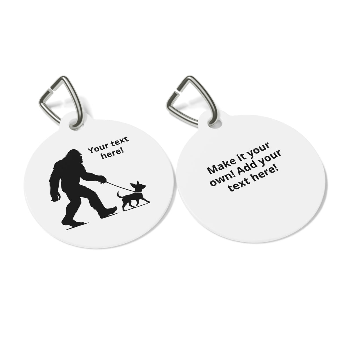 Bigfoot Walking Chihuahua | | Dog Pet Tag | Custom Text Engraved
