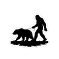 Sasquatch Pet Grizzly Bear Outdoor Sticker, Adventure Decal, Nature Lover Gift, Travel Accessories, RV Stickers, Hiking Decor