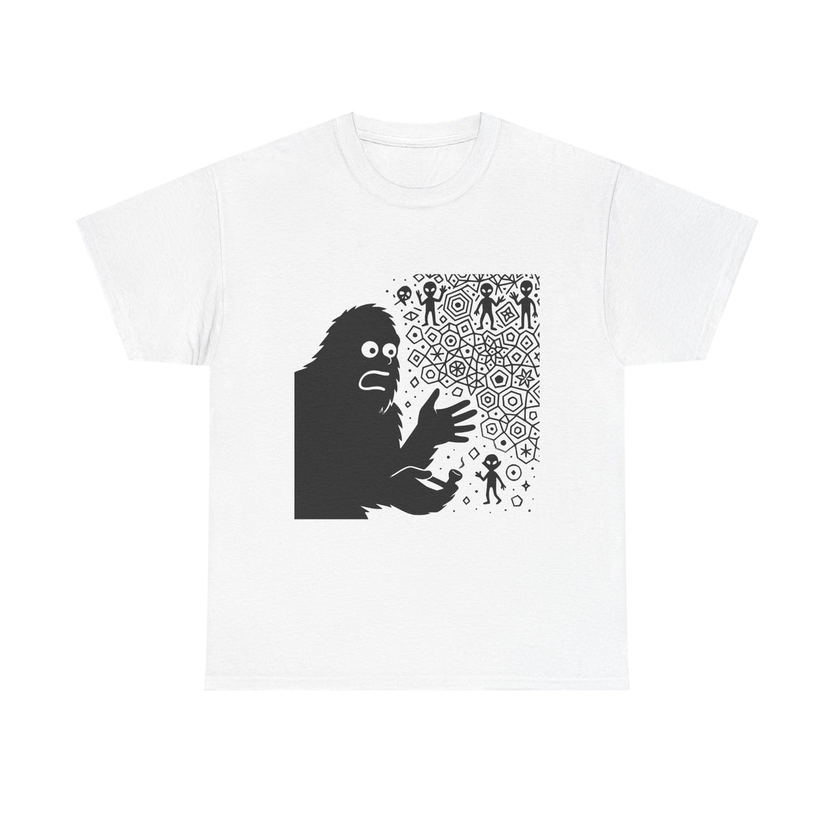 Bigfoot Spirit Molecule Unisex Heavy Cotton Tee, Gift for Nature Lovers, Unique Graphic Tee
