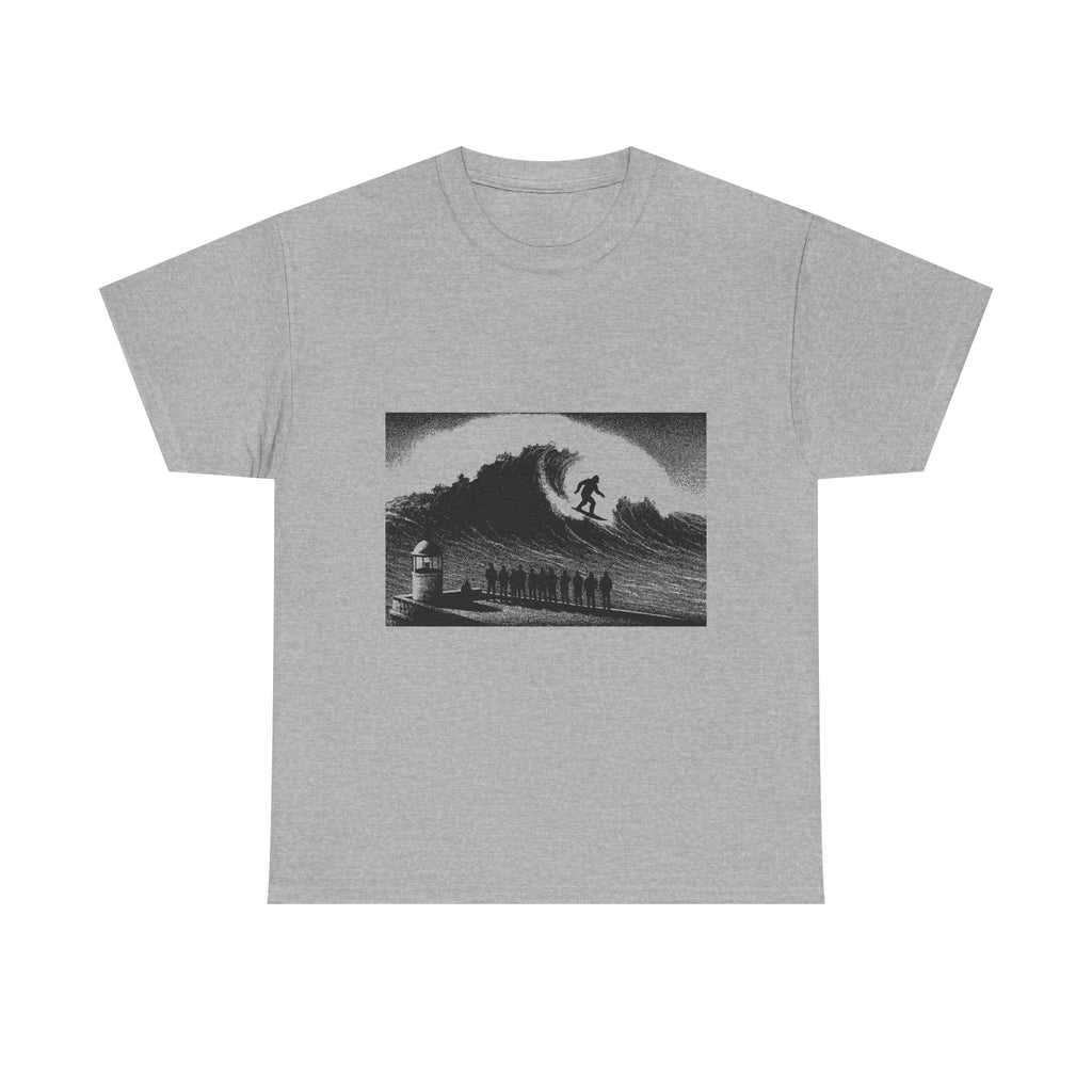 Sasquatch Nazaré Big Wave Surf Unisex Heavy Cotton Tee