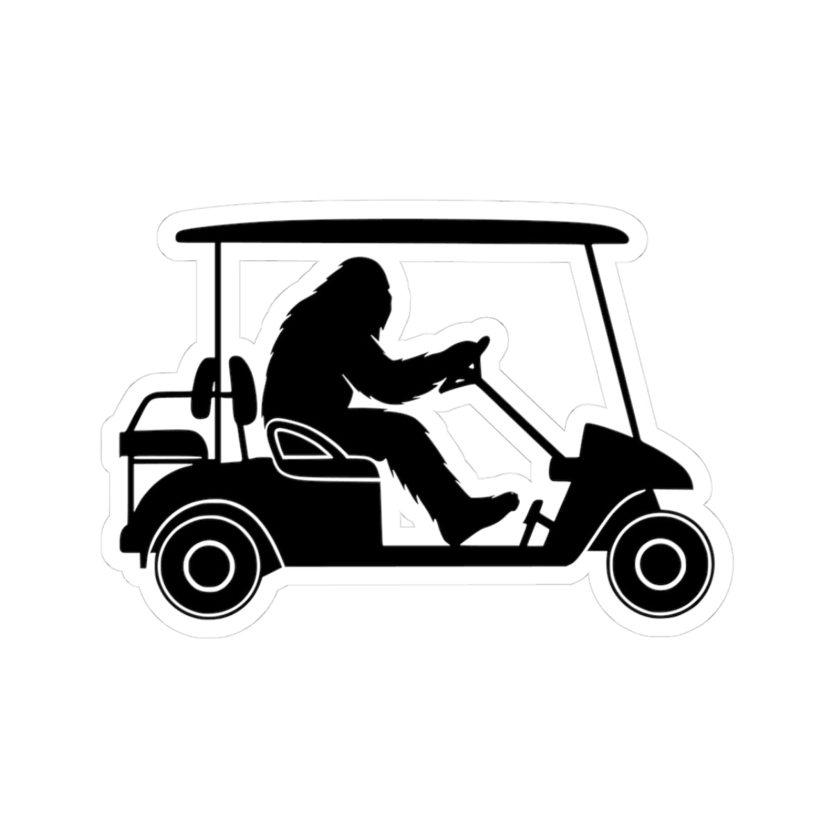 Bigfoot Golf Cart Kiss-Cut Stickers | Fun Decor for Laptops, Water Bottles, Party Favors, Gifts, RV Stickers
