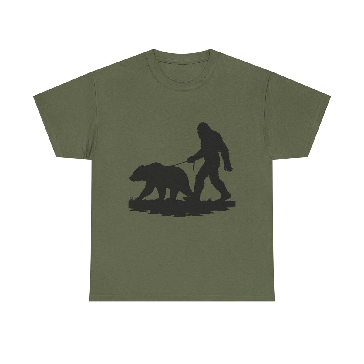 Bigfoot Pet Grizzly T Shirt, Unisex Heavy Cotton Shirt, Wilderness Lover Gift, Nature Exploration Apparel, Sasquatch T-Shirt