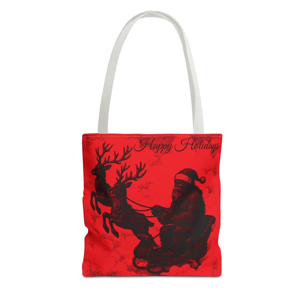 Sasquatch Santa "Cryptid Christmas" Tote Bag | Christmas Holiday Print