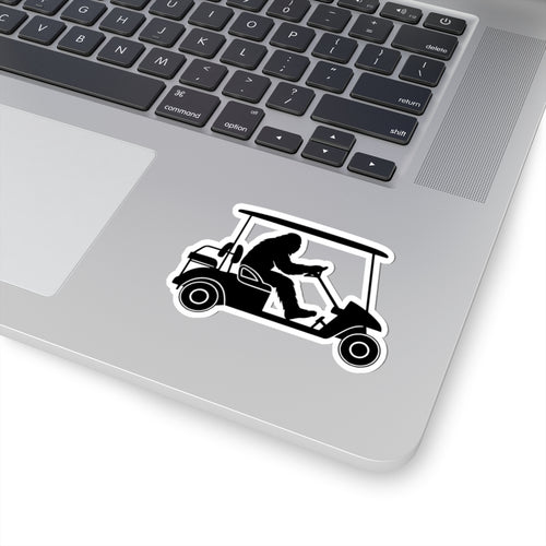 Bigfoot Golf Cart Kiss-Cut Stickers | Fun Decor for Laptops, Water Bottles, Party Favors, Gifts, RV Stickers