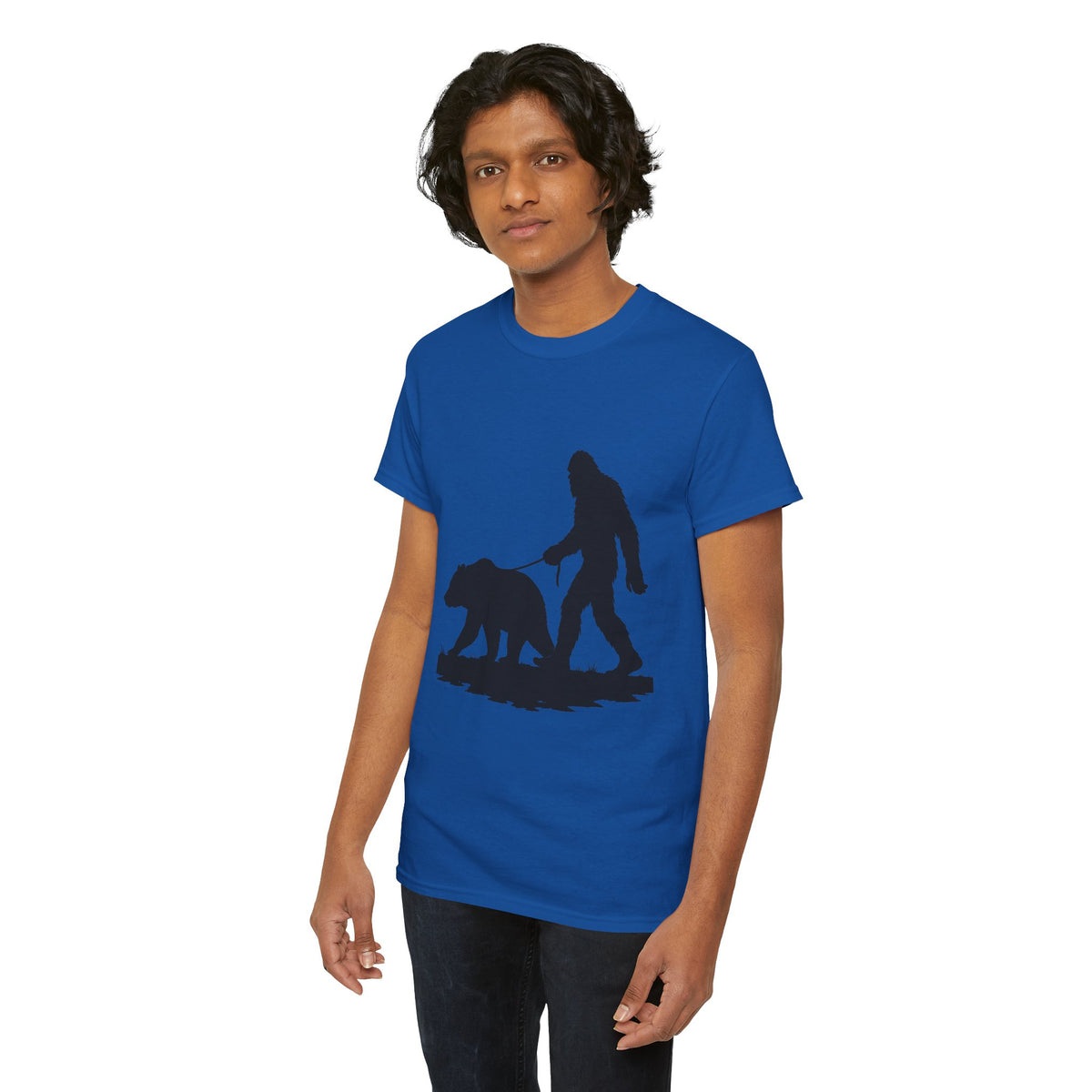 Bigfoot Pet Grizzly T Shirt, Unisex Heavy Cotton Shirt, Wilderness Lover Gift, Nature Exploration Apparel, Sasquatch T-Shirt