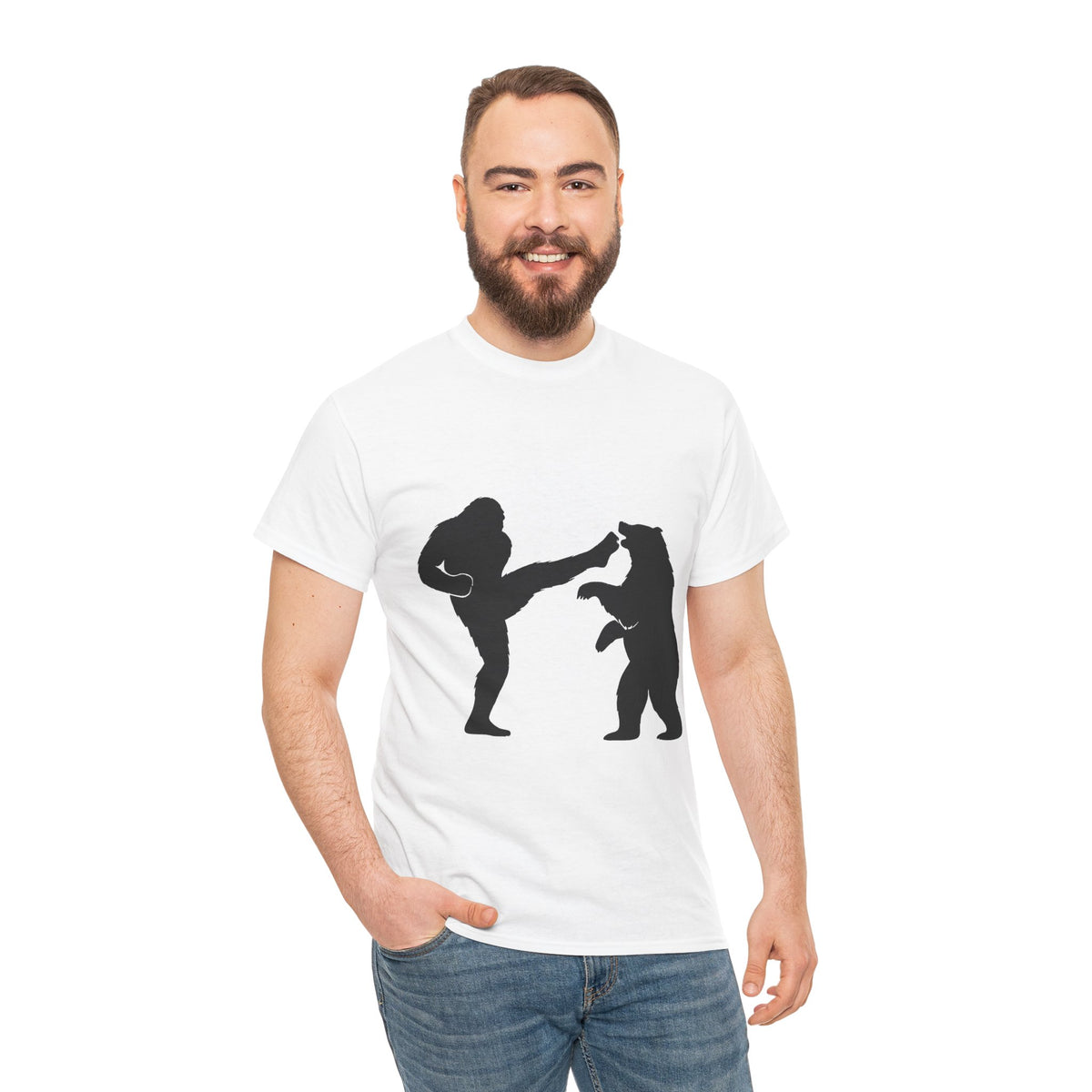 Sasquatch Grizzly Kick Tee, Unisex Heavy Cotton T-shirt, Fun Graphic T-shirt, Nature Lover Gift, Outdoor Adventure Apparel, Great for [...]