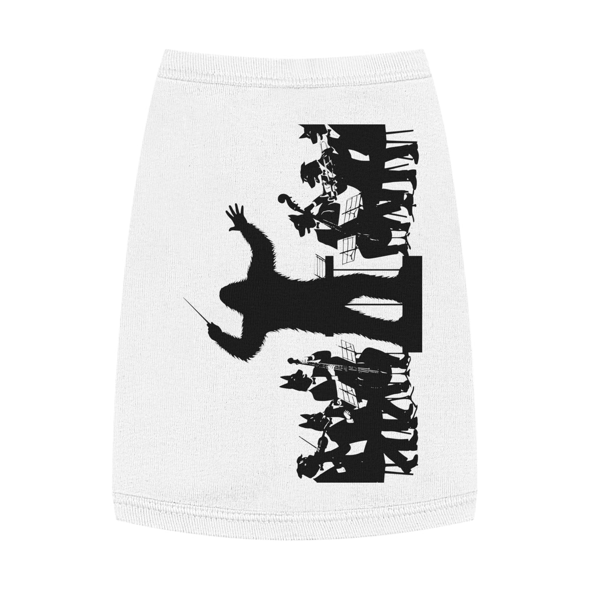 Bigfoot Conducting Dogman Orchestra Silhouette Pet Tank Top | Cryptid Dog Shirt, Gothic Puppy Tee