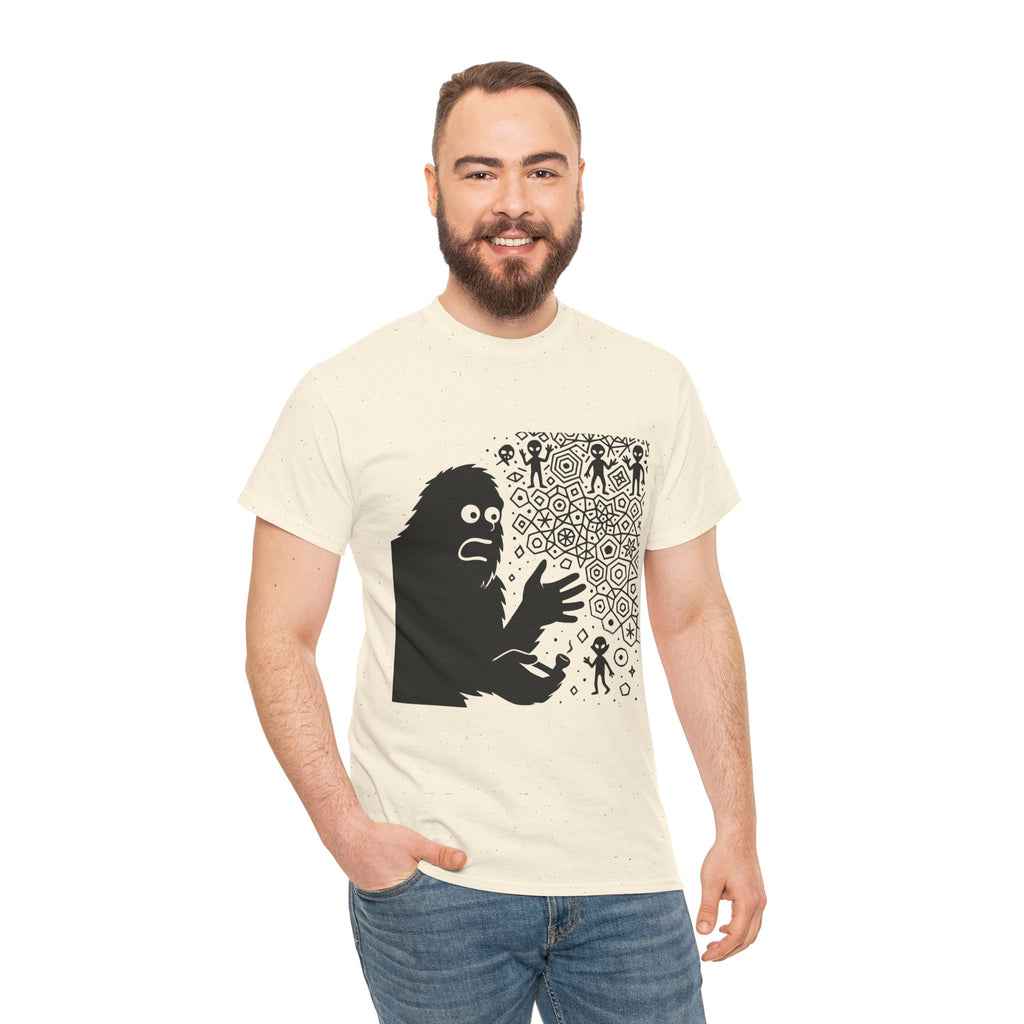 Bigfoot Spirit Molecule Unisex Heavy Cotton Tee, Gift for Nature Lovers, Unique Graphic Tee
