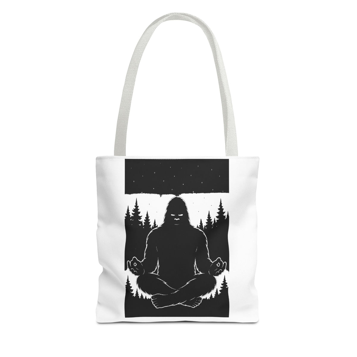 Mystical Sasquatch Tote Bag, Outdoor Adventure, Eco-Friendly Sac, Gift for Nature Lovers, Yoga Enthusiasts, Unique Design