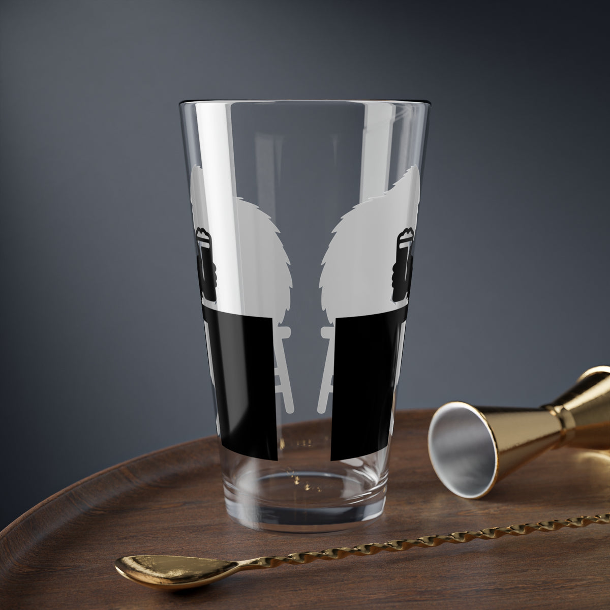 Bigfoot Beer Stylish 16oz Mixing Glass with Unique Silhouette Design, Perfect for Cocktails, Gifts, Kitchen Decor, Home Bar, Housewarming