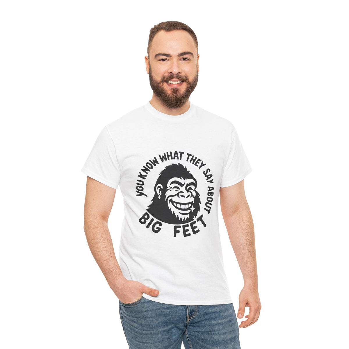 Bigfoot Rizz Tee, Unisex Cotton T-Shirt, Casual Wear, Birthday Present, Joke Shirt