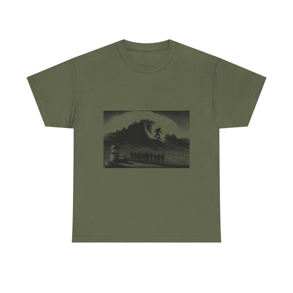 Sasquatch Nazaré Big Wave Surf Unisex Heavy Cotton Tee