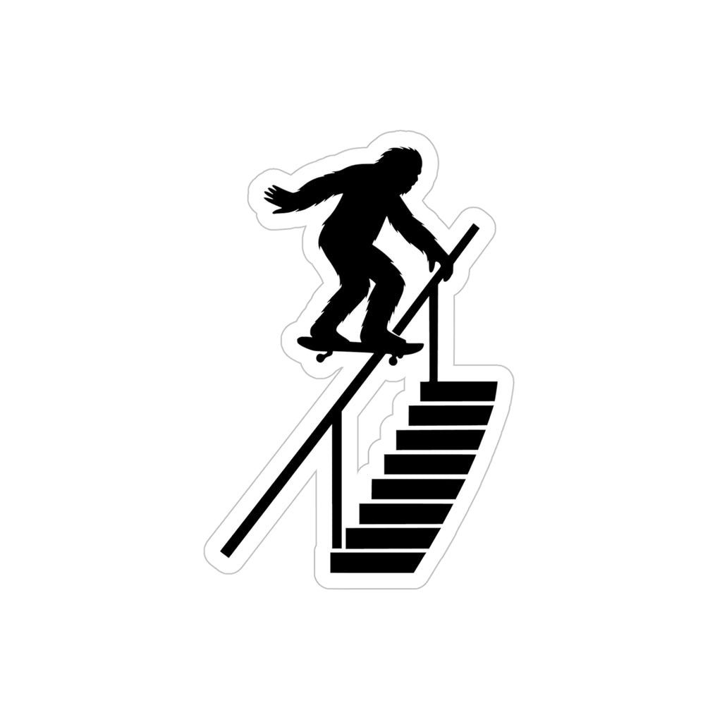 Sasquatch Backside Lipslide Handrail Die-Cut Sticker, Skateboarding Gift, Car Decal
